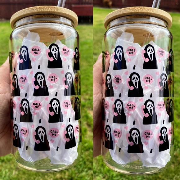 Scream Ghostface Call Me Libbey Glass Cup - Picture 2 of 2